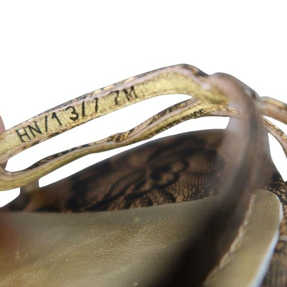 Via Spiga Shoes Womens 7 Pumps Strappy Heels Lace Print Leather Formal Going Out - Picture 15 of 15